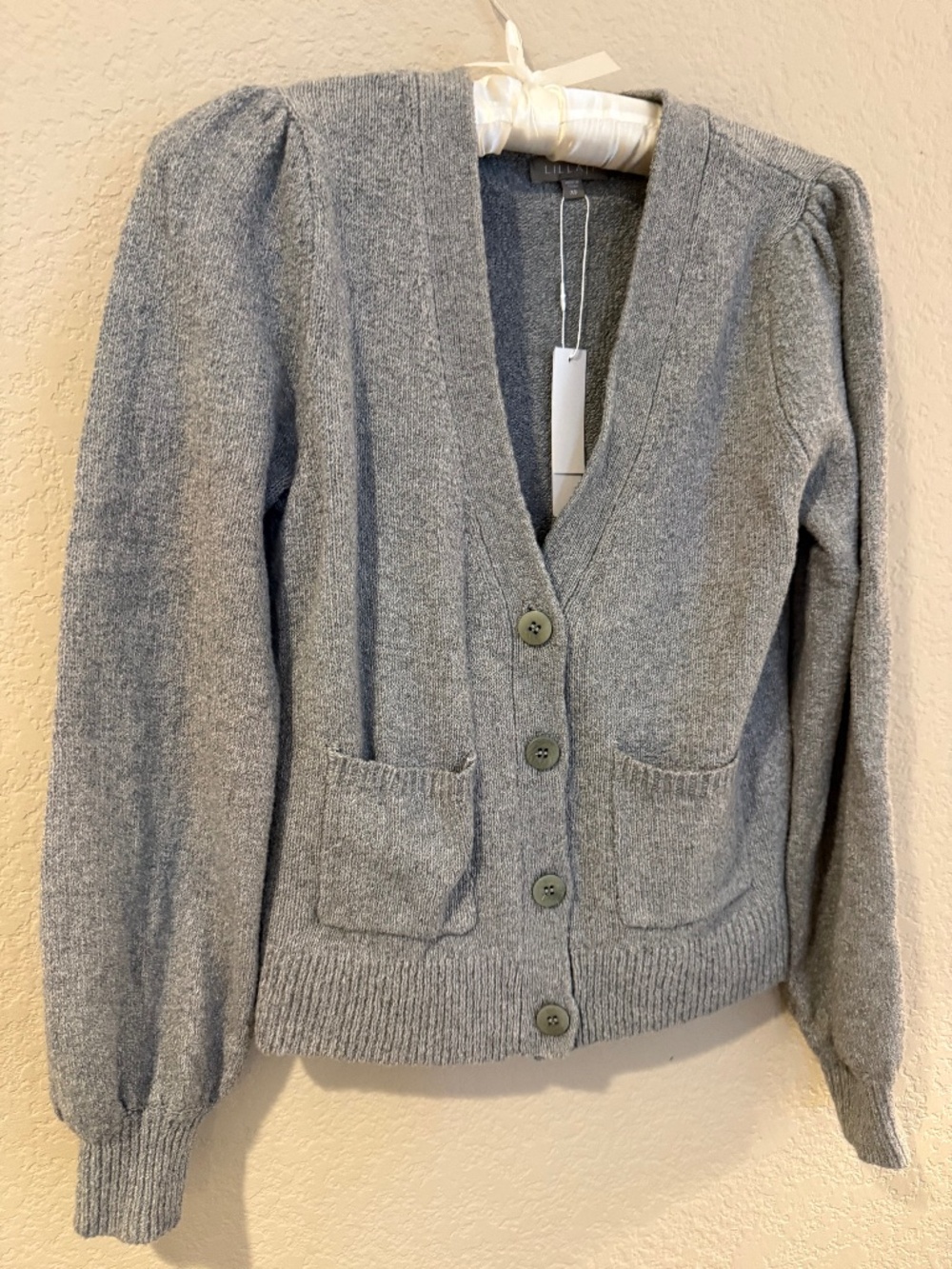 LILLA P puff cardigan